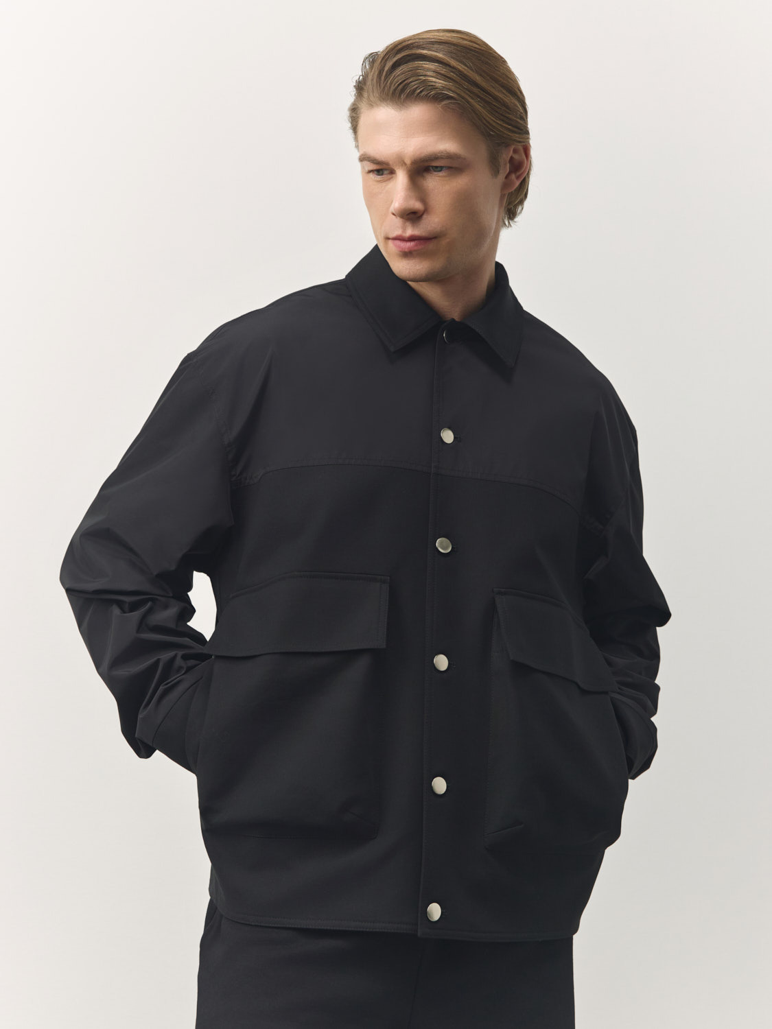 

Куртка Вена с отстрочками комбинированная, Черный