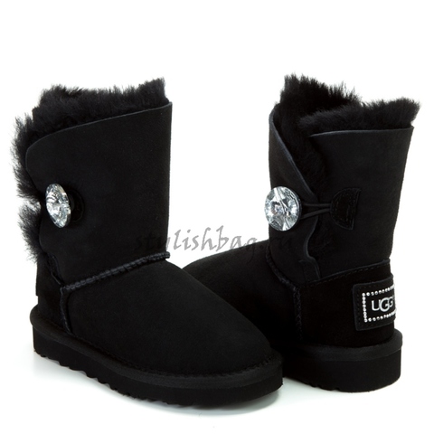 Детские угги UGG Australia Bailey Button Bling Black