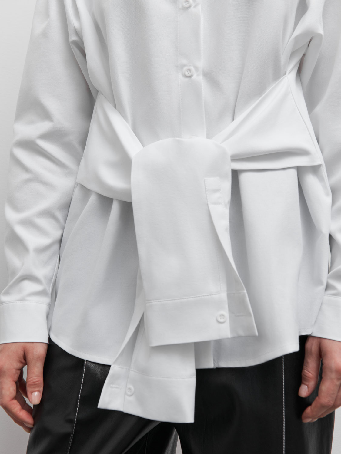 

Рубашка Жаклин с рукавами-завязками, Белый