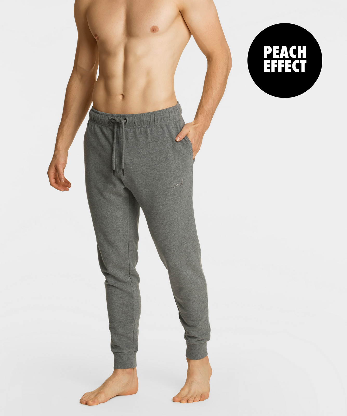 

Мужские брюки тренировочные Atlantic, 1 шт. в уп., хлопок, серый меланж, HMB-001