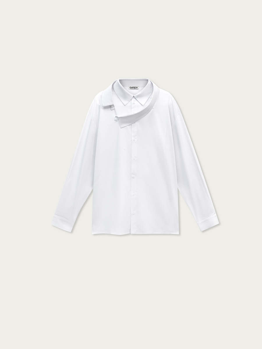 Рубашка Закари с двойным воротником, Белый
Рубашка Закари с двойным воротником, Белый