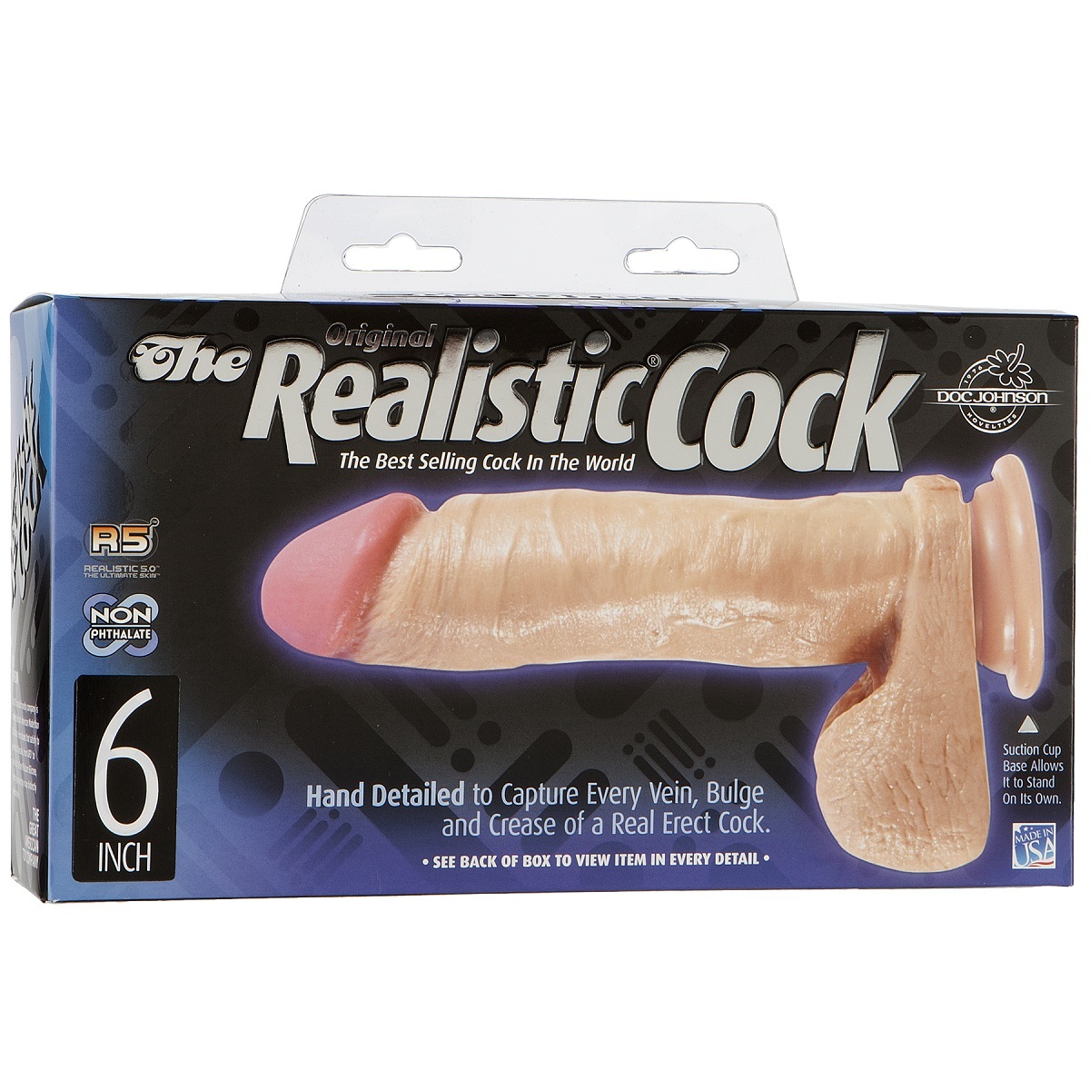 Фаллоимитатор с вибрацией Doc Johnson The Realistic® Cock Vibrating 8”, телесный 1156-02-BX - Doc Johnson - Реалистичные вибраторы - Купить