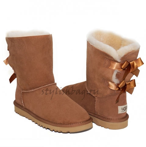 Женские угги UGG Bailey Bow Chestnut