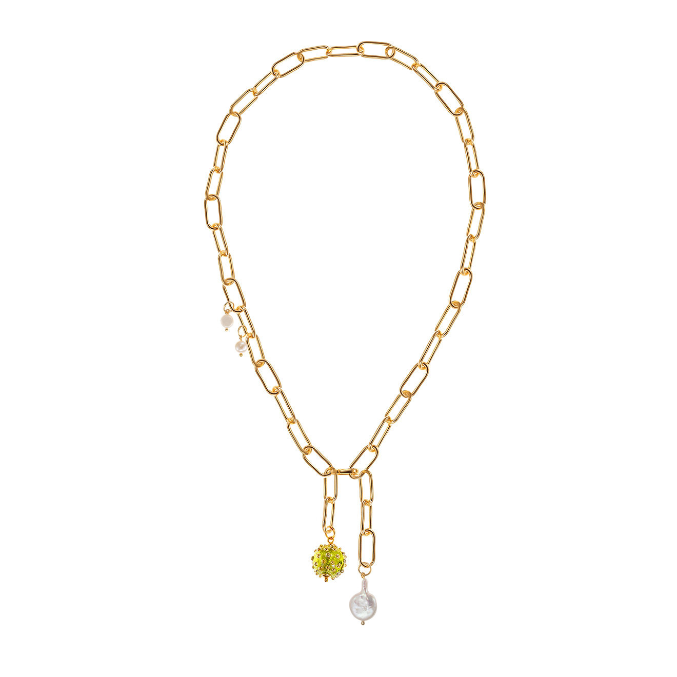 Цепь Golden Transformer Chain with Green Murano Bead and Pearls Necklace
Цепь Golden Transformer Chain with Green Murano Bead and Pearls Necklace