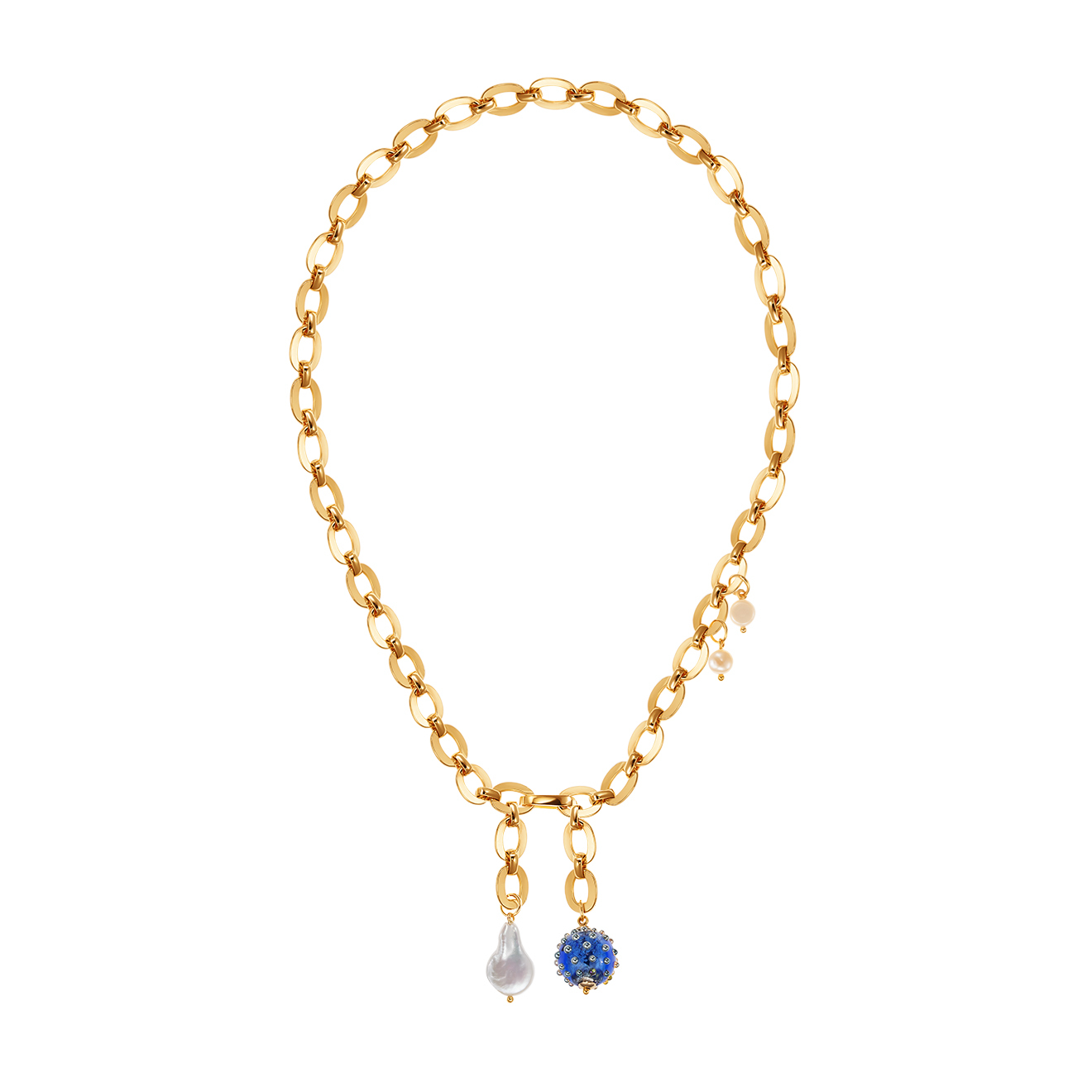 Цепь Golden Transformer Chain with Blue Murano Bead and Pearls Necklace
Цепь Golden Transformer Chain with Blue Murano Bead and Pearls Necklace