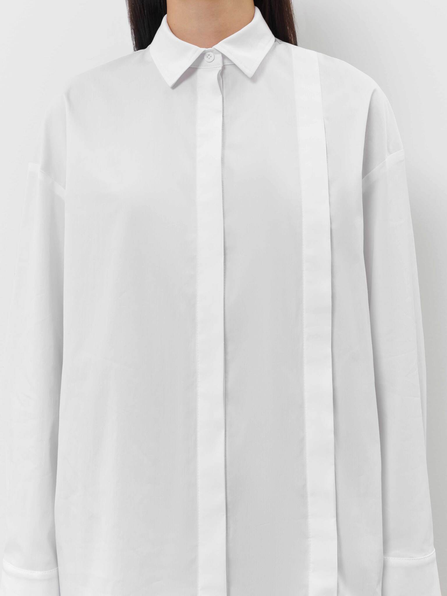 

Рубашка Тара с декоративной планкой, Белый