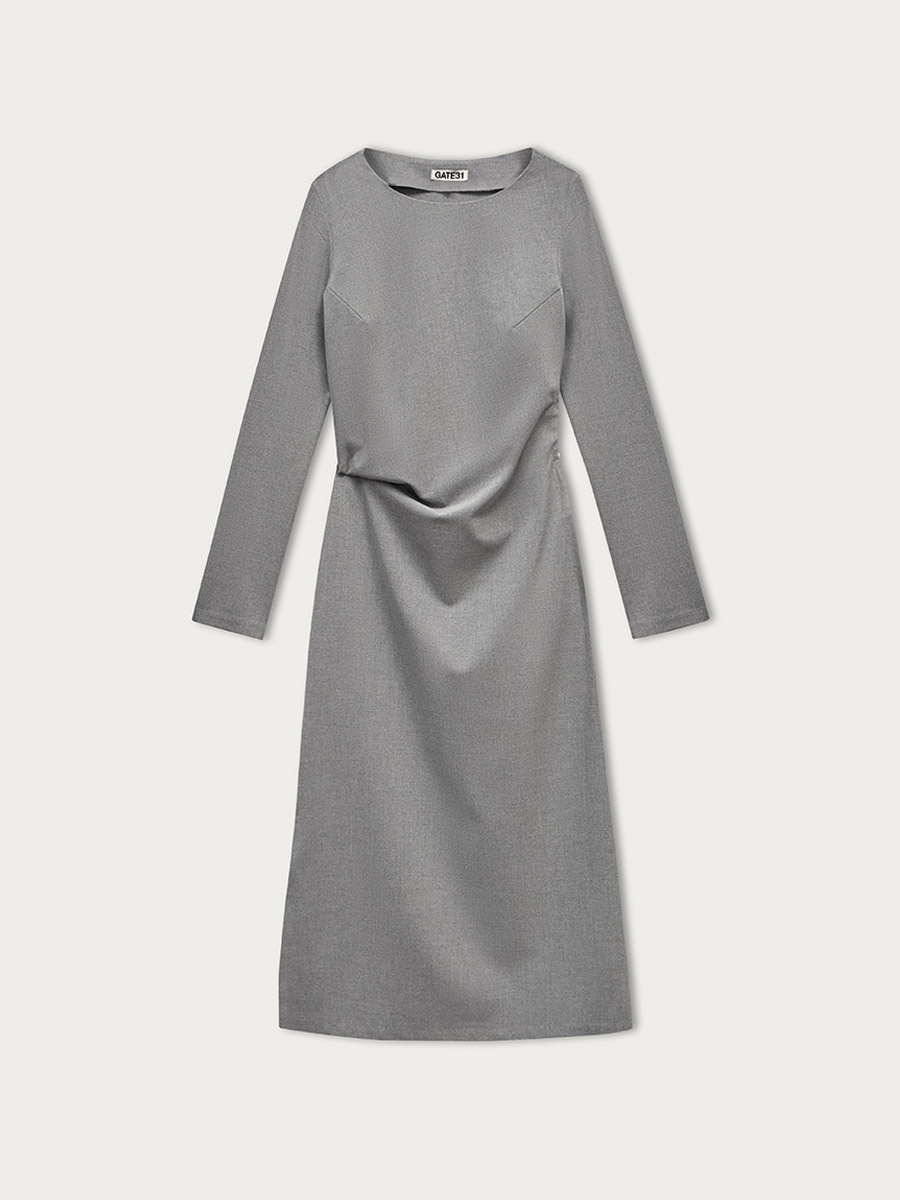 Платье Эсме с наклонными складками, Серый
Платье Эсме с наклонными складками, Серый