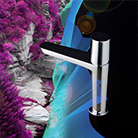 Встраиваемый смеситель для душа с изливом, тропическим и ручным душем TZAR K3415031NC никель