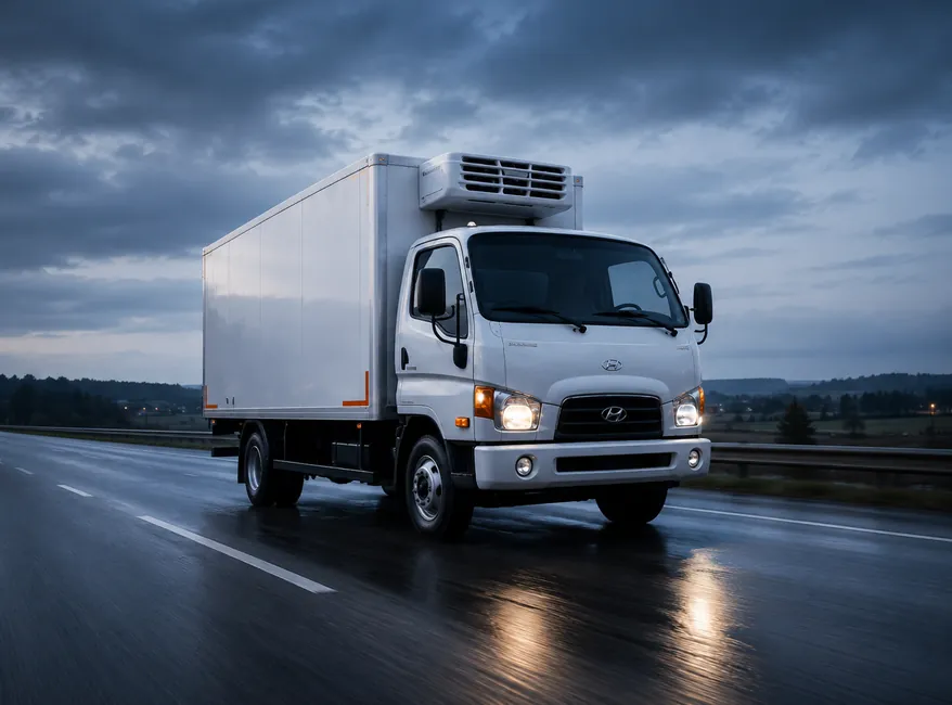 Рефрижератор Hyundai HD78 в пути