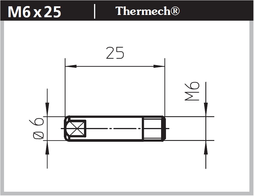 341P101073 Наконечник сварочный Alu ECu M6/1,0/25мм