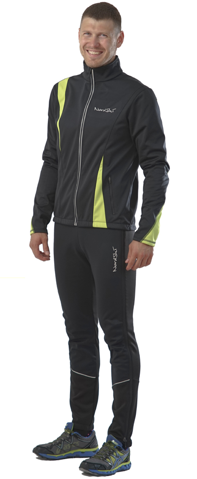 NSM321180 Утеплённый лыжный костюм Nordski Active Black-Lime 2016 мужской mini