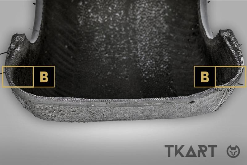 Сечение шины &mdash; область боковины тоньше протектора