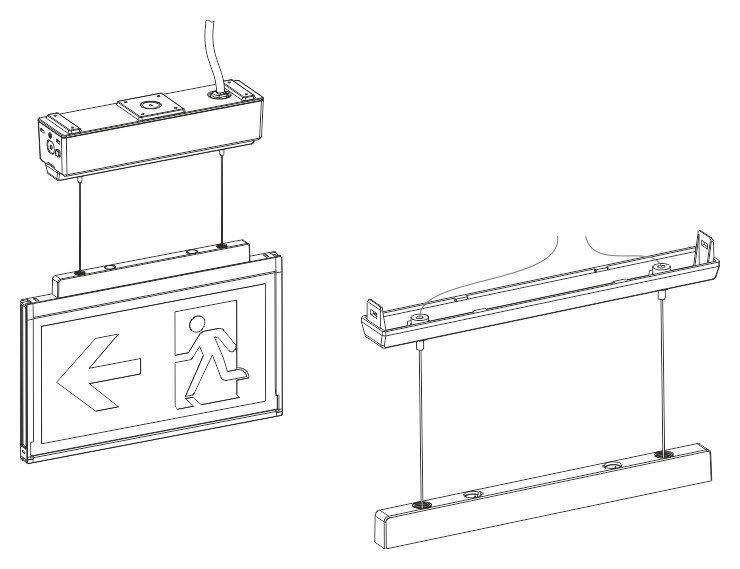 Тросовый подвес для светового настенного указателя Moncato DP918 Тросовый подвес для светового настенного указателя Moncato DP918