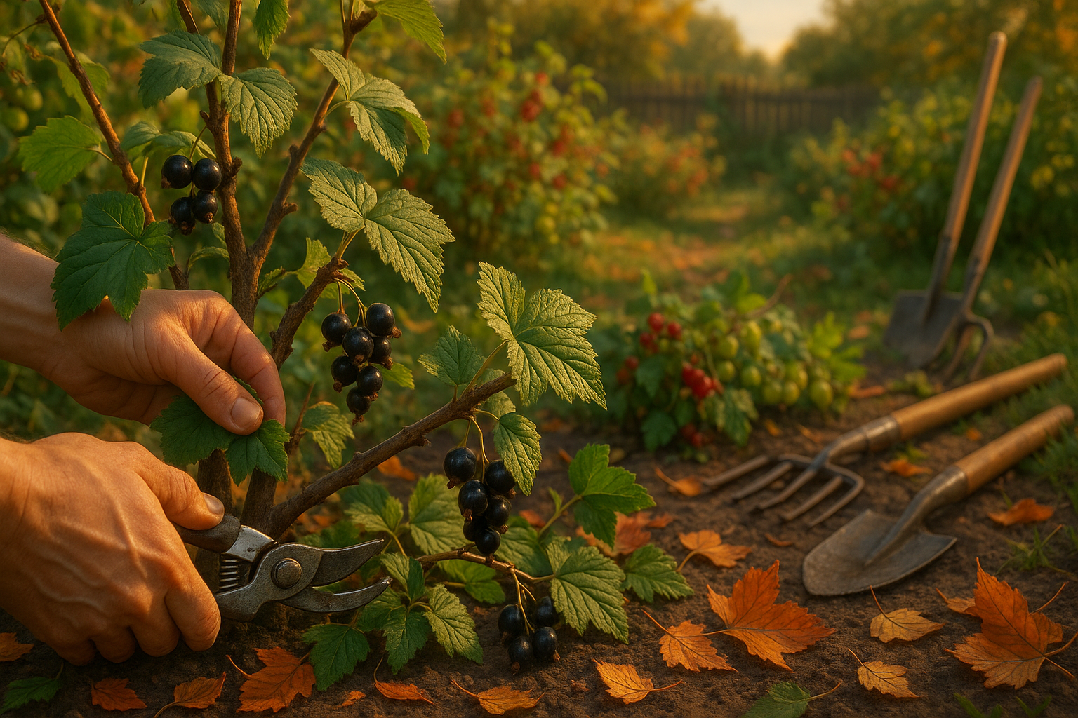 Куст смородины до и после осенней обрезки: схема правильной обрезки черной, красной и белой смородины