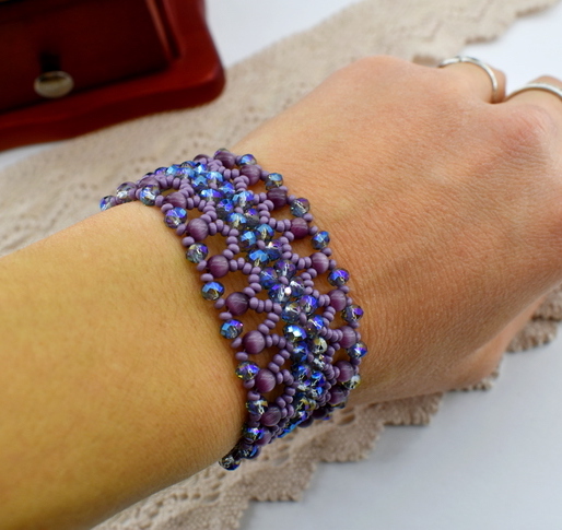 Tutorial: Vintage beaded bracelet. Винтажный браслет из бисера и бусин своими руками