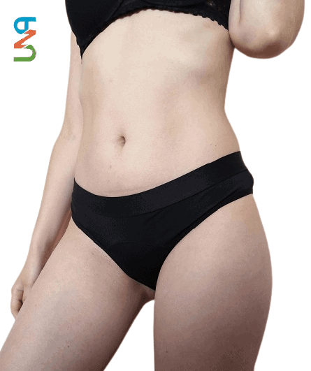 Гигиенические менструальные трусы UNA bikini sport, впитывающие 4х слойные, вид спереди