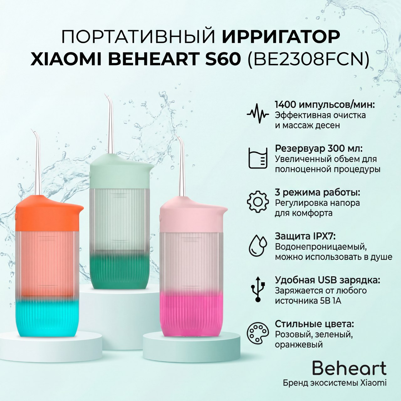 Ирригатор Xiaomi Beheart S60-описание-1.jpg