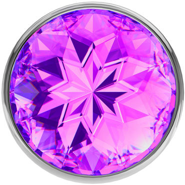 Анальная пробка Lola Toys Diamond Sparkle, Small, 2,8 см, Серебро, Фиолетовый страз