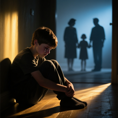 <img src="adolescent-emotional-crisis.jpg" alt="Teenage boy struggling with emotions during adolescence - psychological development and family communication">