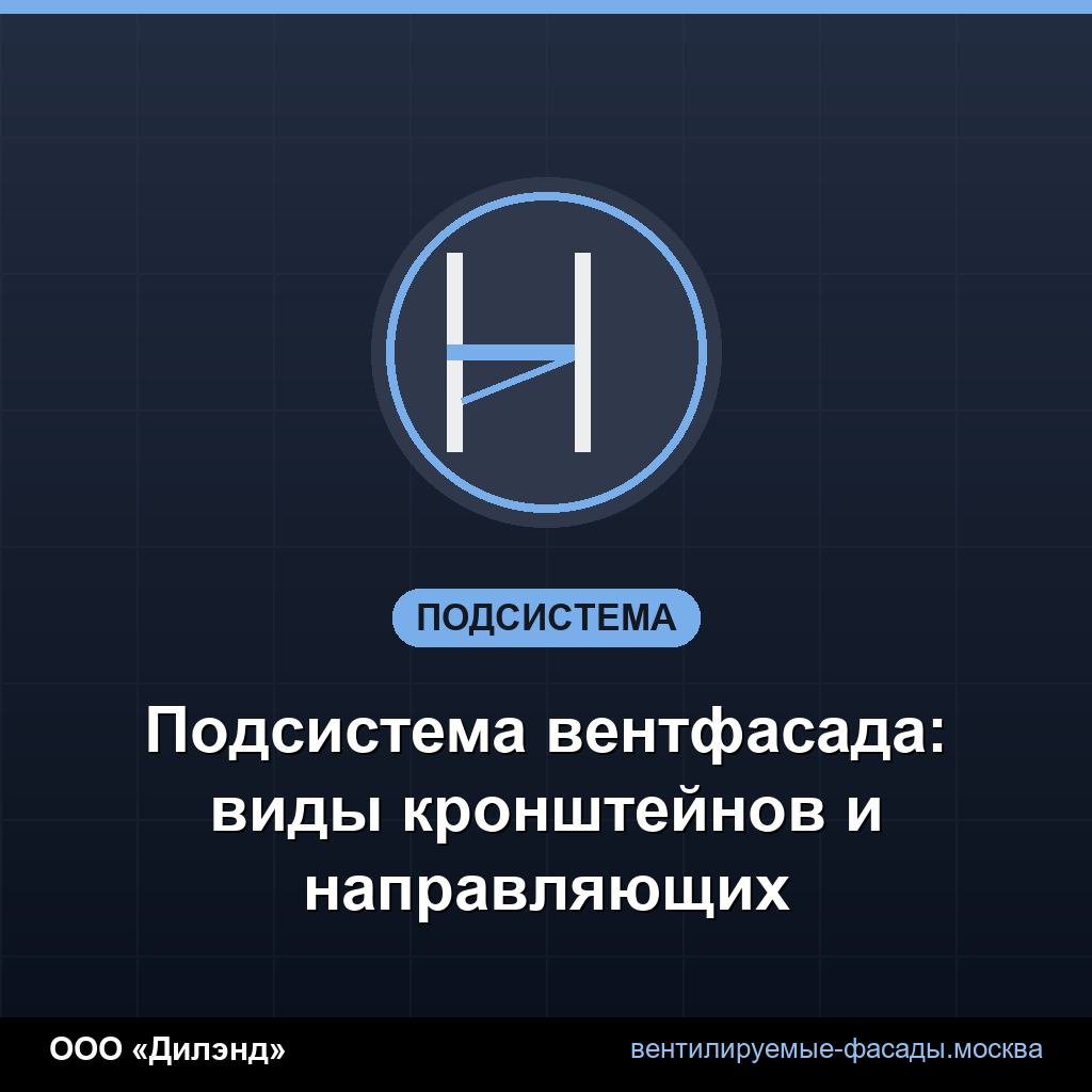 Подсистема вентфасада: виды кронштейнов и направляющих