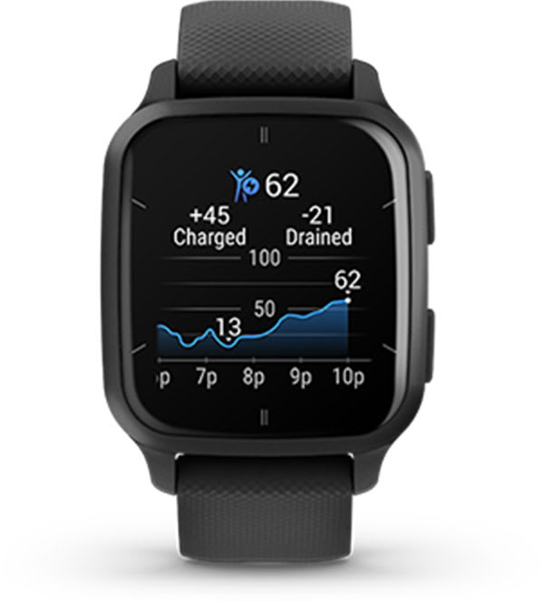 Умные часы Garmin Venu Sq 2 Music Edition цвет слоновой кости с персиково-золотым алюминиевым безелем: МОНИТОРИНГ ЭНЕРГИИ BODY BATTERY