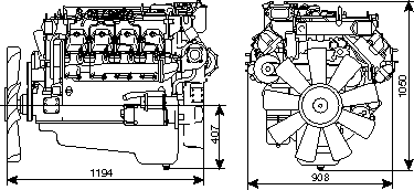 Габаритный размер двигатель КАМАЗ 740.30-260