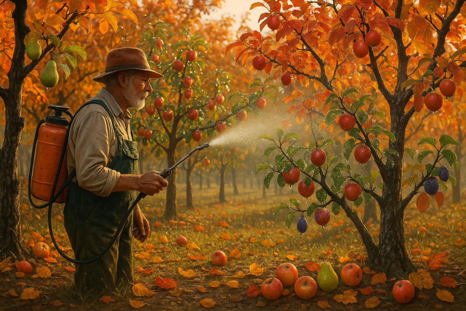 Опрыскивание плодовых деревьев осенью для защиты от вредителей и болезней