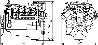 Габаритный размер двигатель КАМАЗ 740.13-260