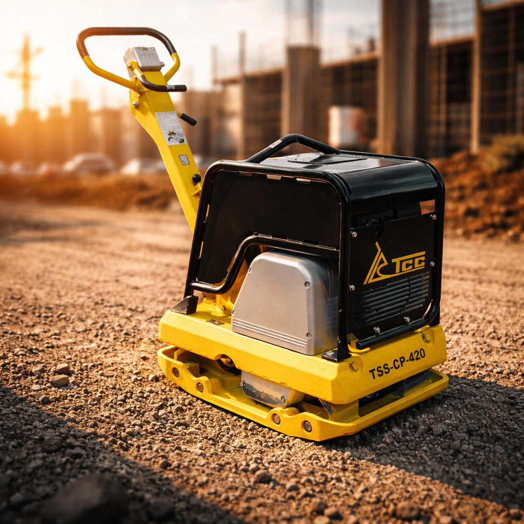 TSS-CP-420 тяжелая виброплита - до 500 кг на стройплощадке
