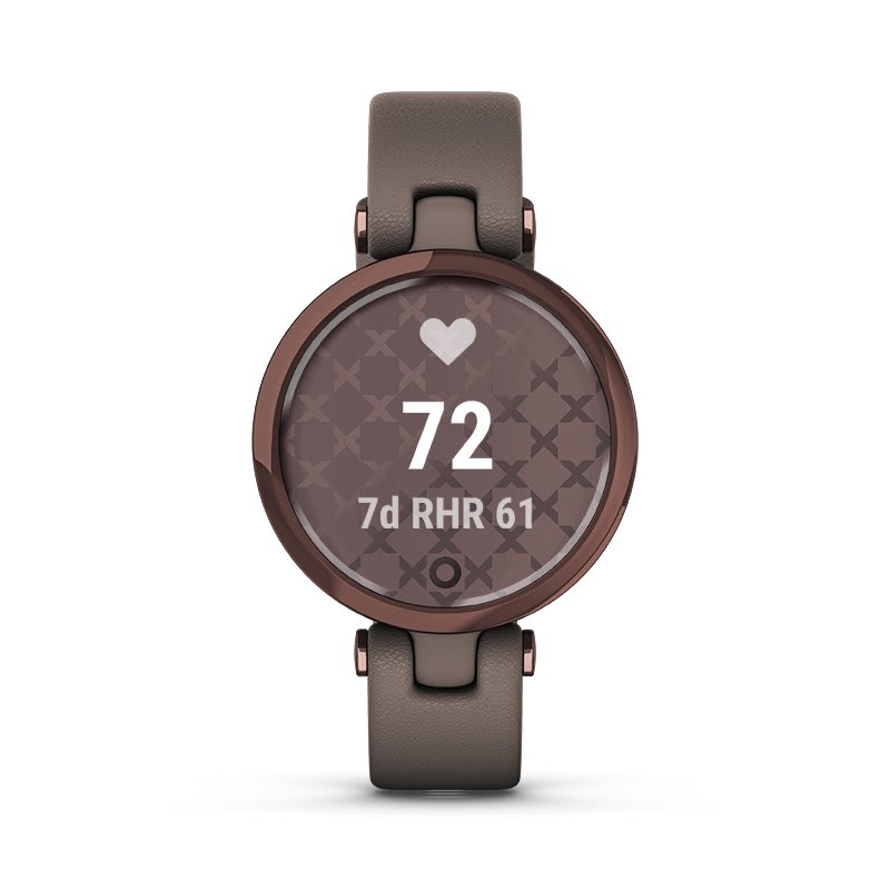 Умные часы Garmin Lily светло-золотистый безель, белый корпус и итальянский кожаный ремешок: ПУЛЬС НА ЗАПЯСТЬЕ
