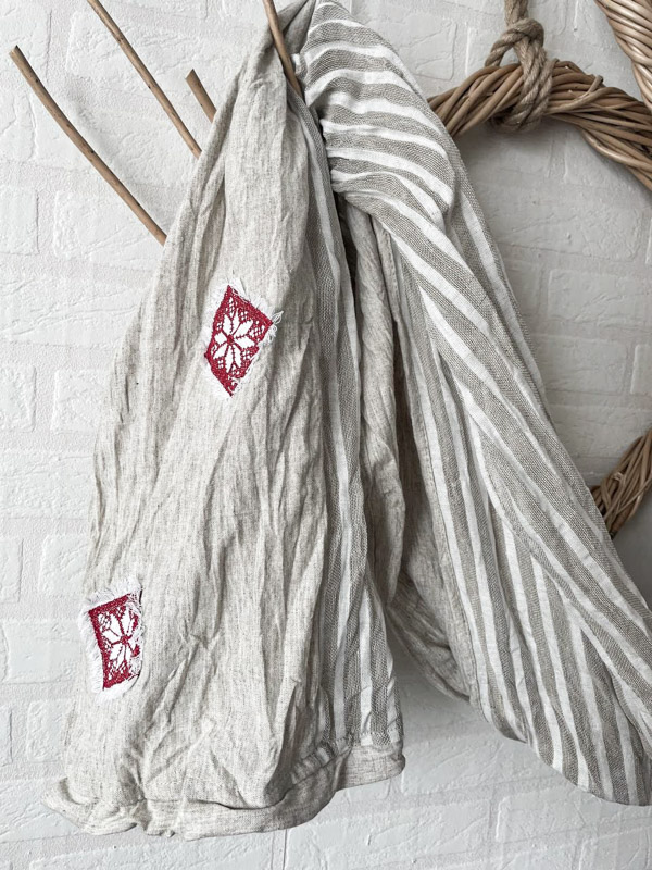 Шарф льняной комбинированный с вышивкой "Родны кут. Этно" NY-10122