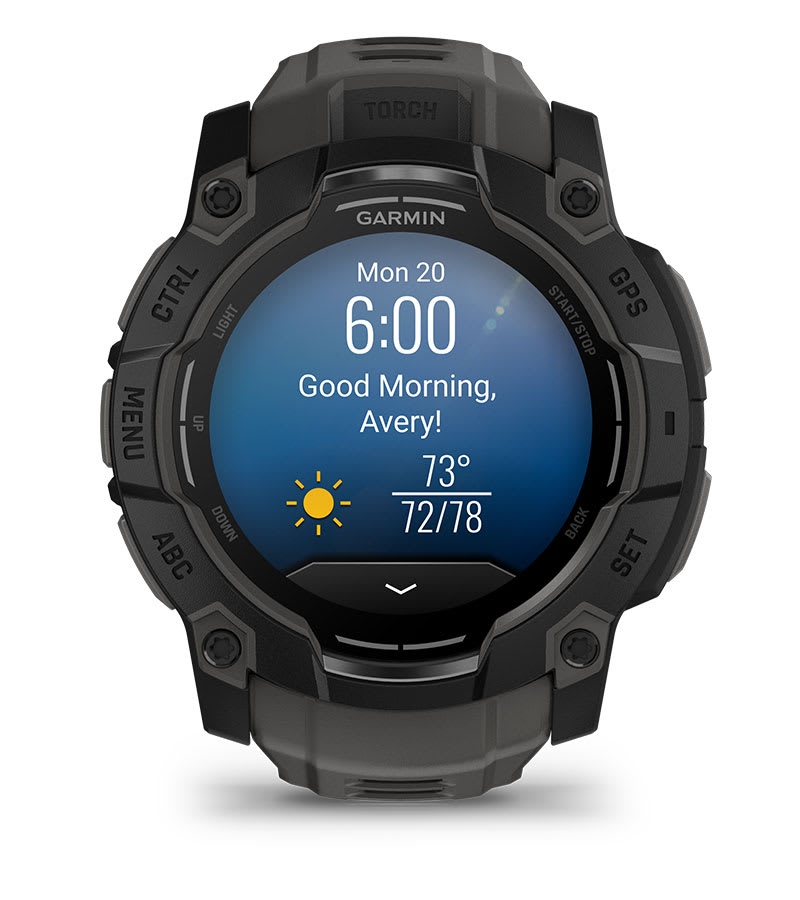 Умные часы Garmin Instinct 3 Amoled 50 mm black with Charcoal Band: AMOLED-ДИСПЛЕЙ