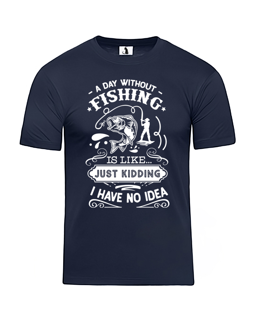 Футболка A day without fishing unisex классического прямого кроя белая