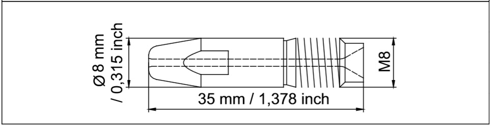 42,0001,2913 Наконечник сварочный M8 Ø1,2 L35 CuCrZr