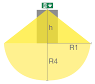 Настенный светодиодный указатель IP65 SOLID EXIT с нижней подсветкой