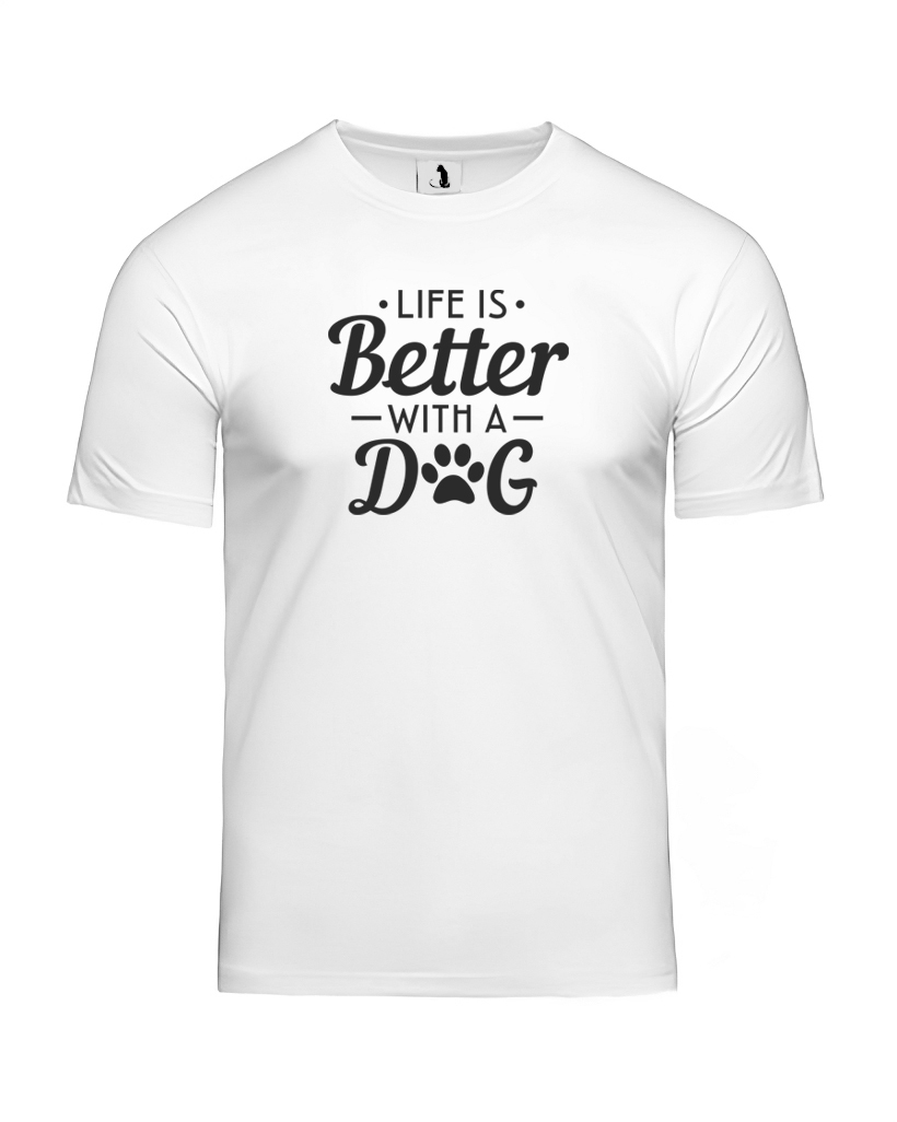 Футболка принт Life is better with a dog unisex