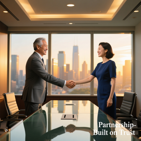 <img src="successful-negotiation-trust.jpg" alt="Successful business negotiation with mutual agreement and handshake showing influence and persuasion">