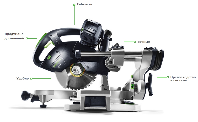 Обработка материала с учётом его особенностей: пильные диски Festool идеально подходят к KAPEX KS 60 и материалам