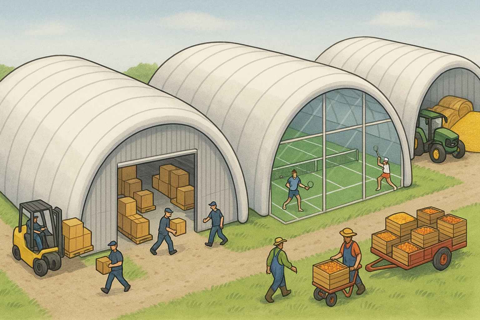 Различные сферы использования ангаров надувных