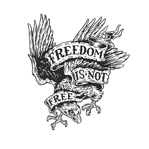 Принт с орлом Freedom is not free