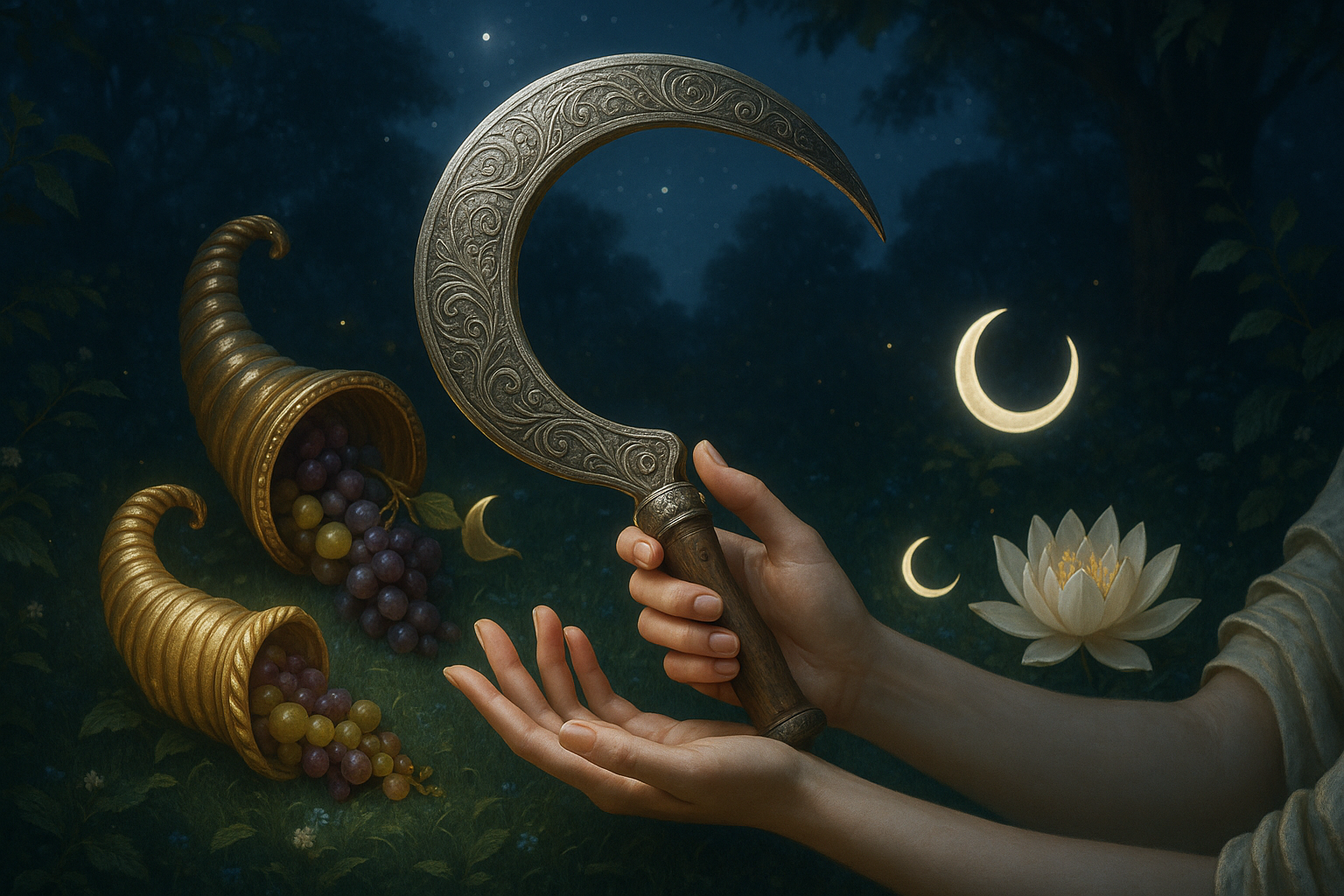 Древняя мотыга – символ сельского труда и мифологии на фоне культурных артефактов