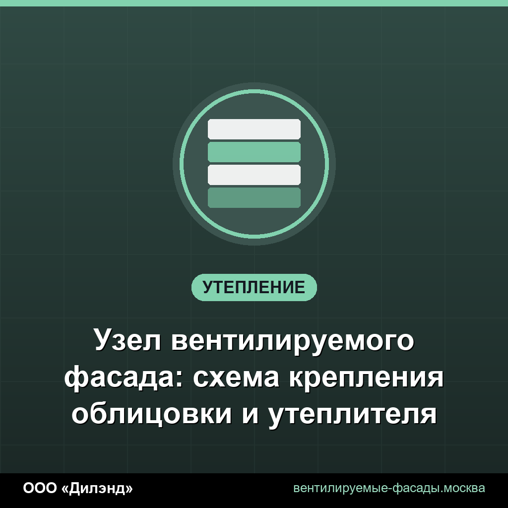Узел вентилируемого фасада: схема крепления облицовки и утеплителя Узел вентилируемого фасада: схема крепления облицовки и утеплителя