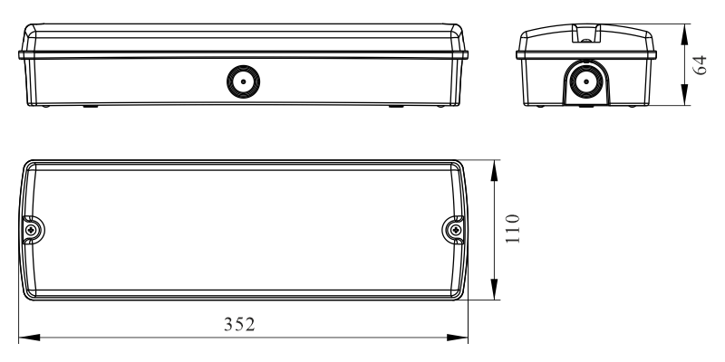Чертеж светодиодного накладного аварийного светильника Moncato DP641 IP65