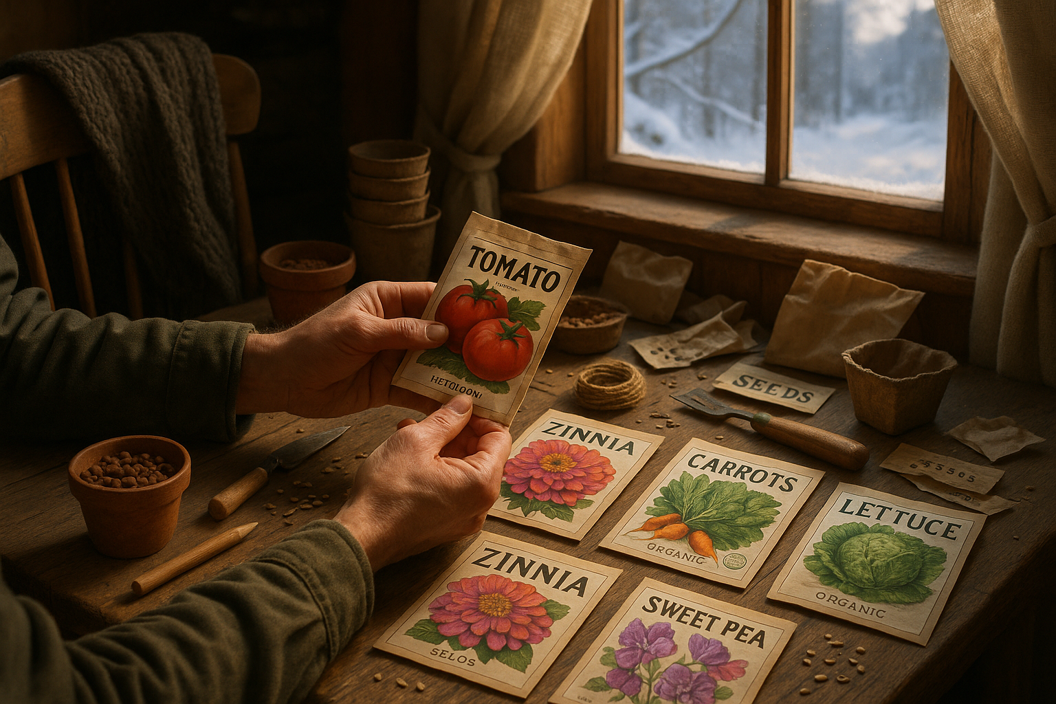 Зимняя подготовка почвы и посадка растений в саду под снегом