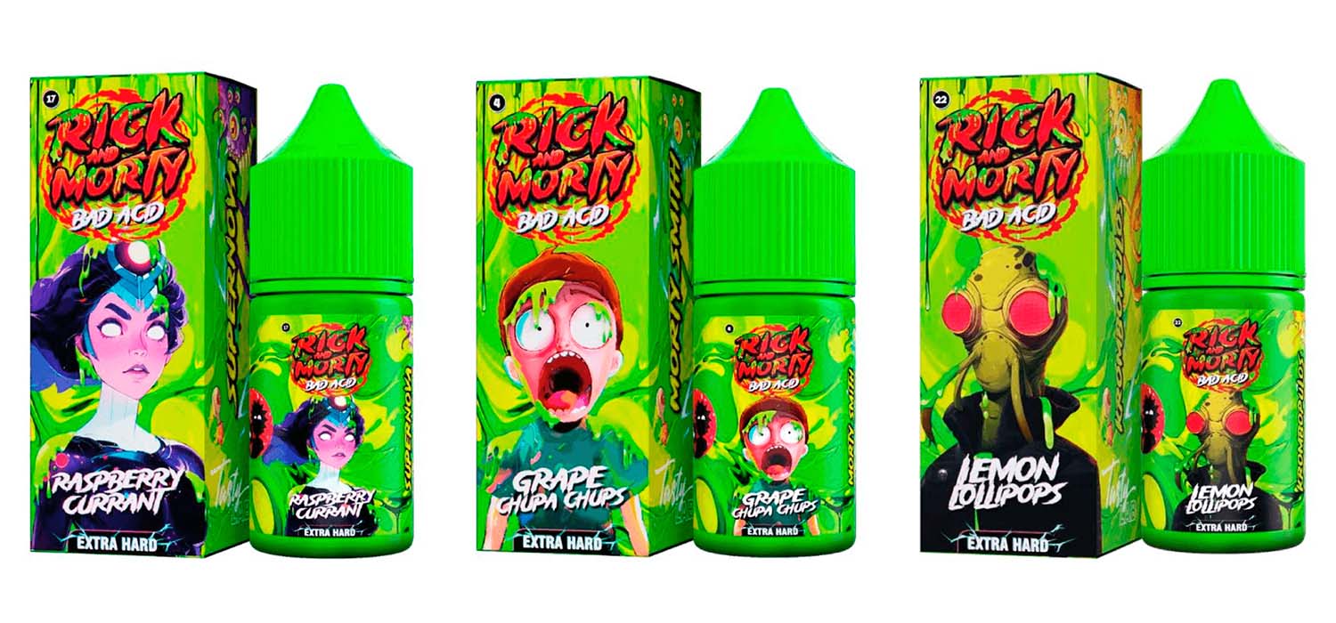 Rick & Morty Bad Acid Salt 2% Extra HARD и палитра вкусов