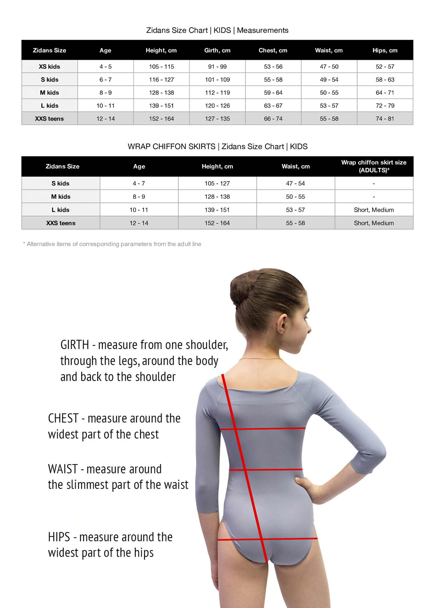 Kids leotard for dance and ballet