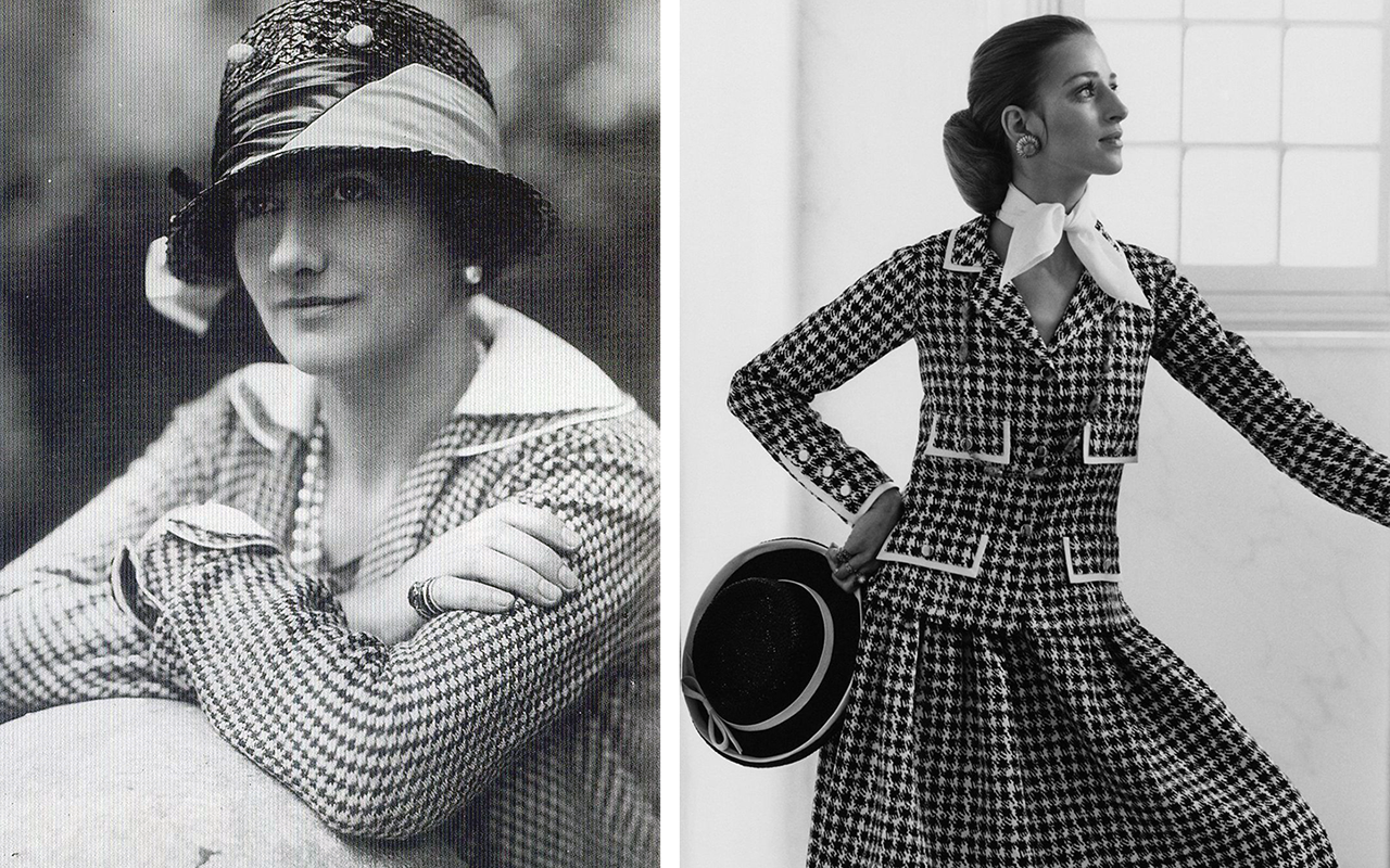 Коко Шанель и костюм в гусиную лапку