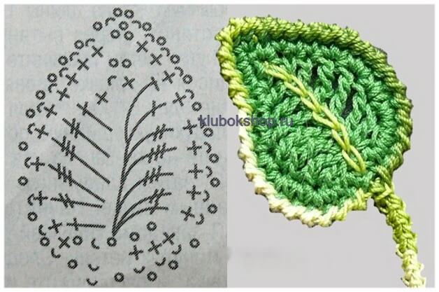 Листья Крючком Схемы Фото