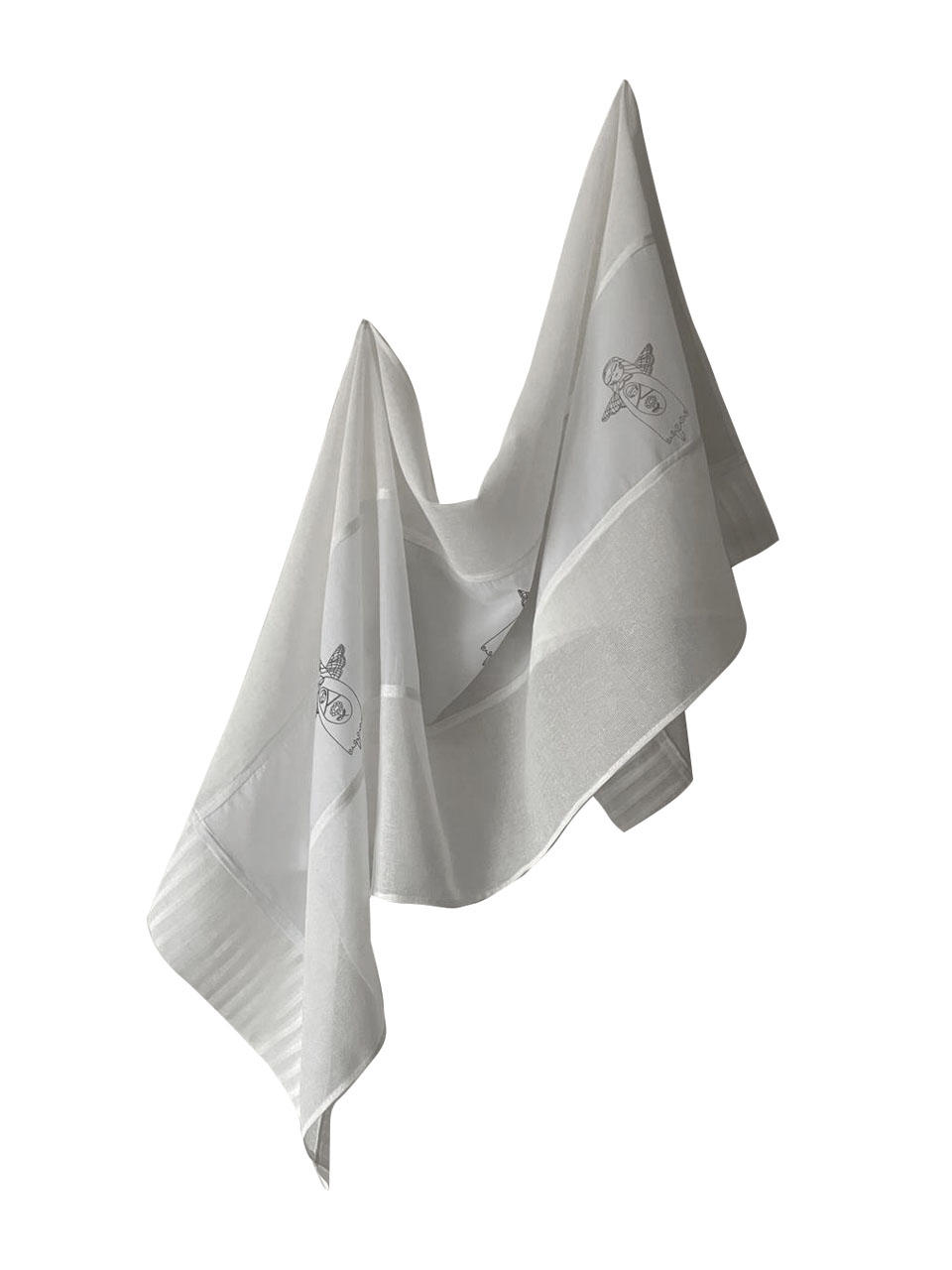 Палантин комбинированный с печатью "Васильки" NY-10112