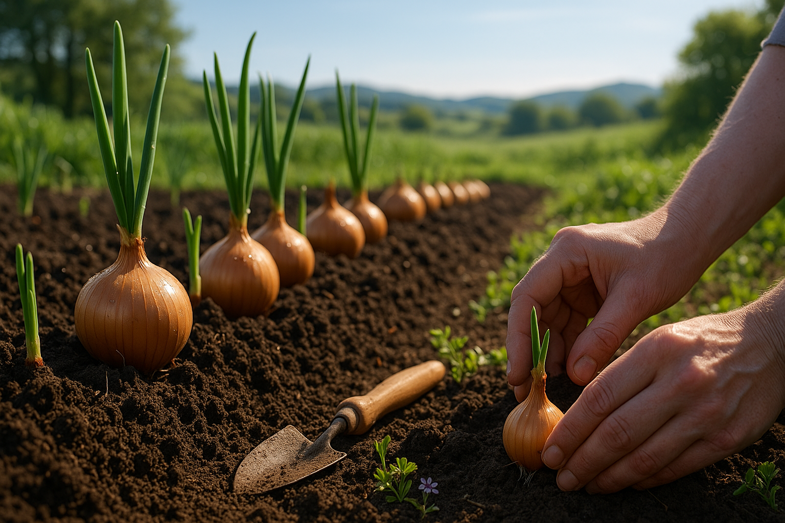 Крупные луковицы репчатого лука на зиму